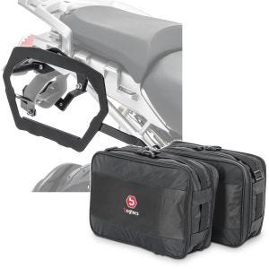 Sett: koffertstativ egnet for BMW R 1200 GS 04-12 SLP Bagtecs med Vario koffert innervesker MV1
