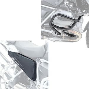 Sett: Motorsykkelrammevesker BF3 tilleggsvesker par sw Bagtecs med crashbar egnet for BMW R 1200 GS 13-18 L2 crashbar