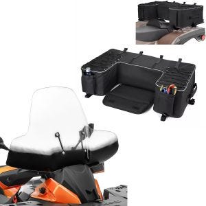 Sett: Quad ATV tail bag QB5 bagasje bag top case sw Bagtecs med frontrute univ egnet for Quad ATV frontrute XLM