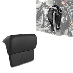 Sett: benskjold egnet for Harley Davidson Touring-modeller 14-24 Craftride ventilert svart + ryggpolstring egnet for Harley Davidson Chopped eller Razor Tour Pak toppveske 14-24 Craftride