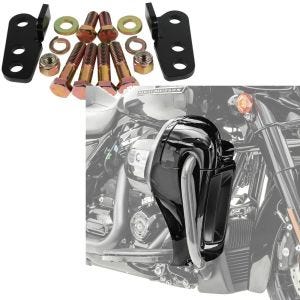 Sett: Senkesett 1"-2" egnet for Harley Davidson Touring 02-16 senking Craftride + benskjold egnet for Harley Davidson Touring modeller 14-23 Craftride ventilert svart