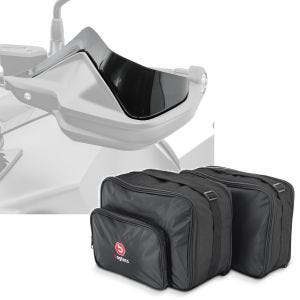 Sett: Håndbeskyttelsesforlengelse egnet for BMW R 1200 GS 13-18 sw Motoguard med Vario-koffert innerlommer MV1