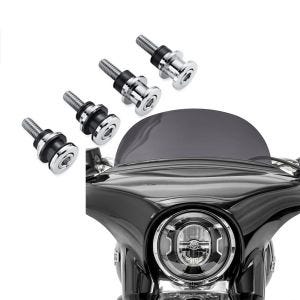Sett: Docking hardware kit-tilbehør egnet for Harley Davidson Softail 18-24 52300646 Craftride + frontrute egnet for Harley Davidson Sport Glide 18-24 Craftride M frontrute mørk tonet