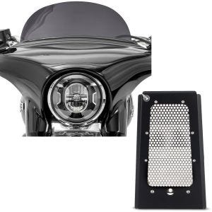 Sett: frontrute egnet for Harley Davidson Sport Glide 18-24 Craftride M frontrute mørk tonet + radiatordeksel egnet for Harley Davidson Softail 18-24 radiatorgitter Craftride TG7