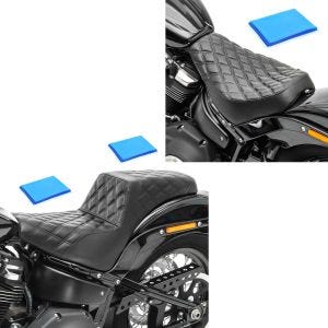 Sett: Solo sete gel egnet for Harley Davidson Softail Street Bob / Standard 18-24 seter DS4 + dobbel sete gel egnet for Harley Davidson Softail Street Bob 18-24 Duo sete Craftride SP8 svart