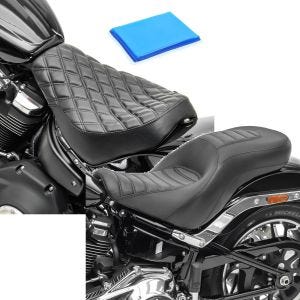 Sett: Solo sete gel egnet for Harley Davidson Softail Street Bob / Standard 18-24 sete DS4 + sete egnet for Harley Davidson Softail modeller 18-24 Craftride TR2 komfort dobbelt sete
