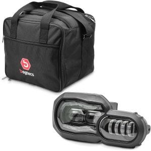 Sett: Innerbag aluminium toppkoffert aluminiumskoffert MT1 Bagtecs med LED frontlykt egnet for BMW F 650 GS 08-12 med ECE QL2