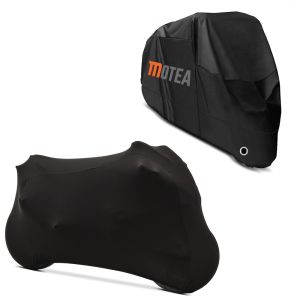 Sett: Motorsykkeltrekk Indoor ML Stretch Garage i sort Craftride med motorsykkelpresenning BC1 XXL-trekk i sort