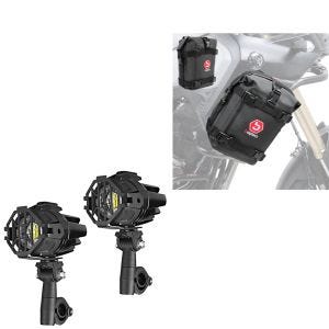LED-tåkelys + sett med crash bar bags K3 vanntett par