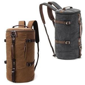 Ryggsekk VG8 bagasjerull Vintage 35L brun + Ryggsekk Canvas VG8 haleveske Vintage 35Ltr
