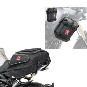Bakpose egnet for Honda CB 1000 R / NC 750 X + sett med kollisjonsbøylevesker K3 vanntett 2x 6 liter
