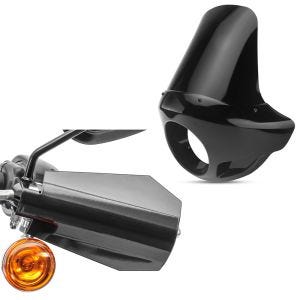 Sett: håndbeskyttere egnet for Harley Davidson håndbeskyttelse Craftride HP4 svart + lampe maske egnet for chopper / tilpasset sykkel tilpasset frontlys fairing Craftride VD8 svart CB15951