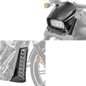 Sett: Frontspoiler egnet for Harley Davidson Softail Fat Bob / 114 18-24 Radiatordeksel Craftride CV4 + frontlykt frontmaske egnet for Harley Davidson Softail Fat Bob 114 18-24 Flueskjerm Craftride svart