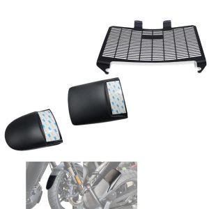Sett: skjermforlenger egnet for Harley Davidson Pan America 1250 21-24 foran og bak skjerm Zaddox + radiatordeksel egnet for Harley Davidson Pan America 1250 21-24 radiatorgrill Zaddox KG1