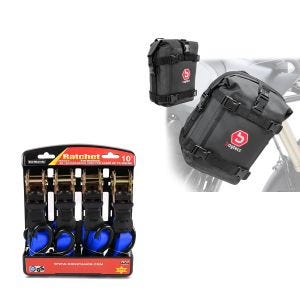 Surrestroppsett blå + sett med crash bar bags 2x 6 liter