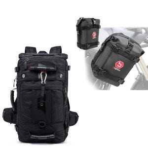 Ryggsekk 35Ltr + sett med crash bar bags 2x 6Ltr