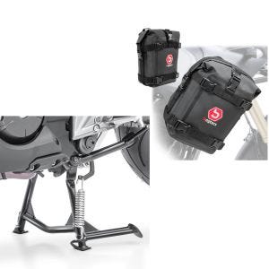 Hovedstativ med ABE egnet for Honda NC 700 S 12-13 NC 750 S 15-20 + sett med kollisjonsbøyleposer 2x 6 liter