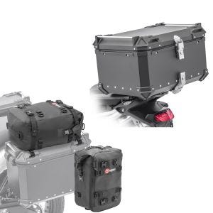 Toppkoffert i aluminium 65 liter + sett med 2x ekstra poser