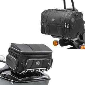 Tail bag top case bag 73Ltr + tail bag bagasjerull 24-30Ltr egnet for chopper cruisers og custom sykler