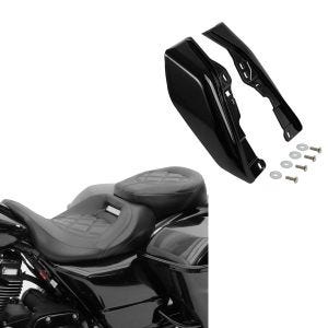 Sett: Sete egnet for Harley Davidson Street Glide Special 15-23 Craftride RH3 svart + mellomramme vindavviser egnet for Harley Davidson Touring 09-23 varmebeskyttelse Craftride WA3 svart