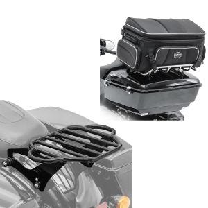 Sett: bagasjehylle egnet for Harley Davidson Touring 09-24 Craftride KI avtagbar i svart + motorsykkelbag bag Craftride TT1 toppveske bag for bagasjehylle 73L svart