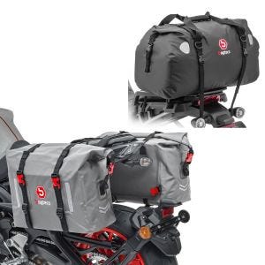 Bakbag tørrbag 60l + salvesker vanntett 2x30L rullelukking