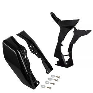 Sett: Varme vindavviser egnet for Harley Davidson Street Glide Special 15-23 frontrute Craftride WA3 svart + vindavviser kåpe WK1 egnet for Harley Davidson Road Glide 17-23 bug spoiler Craftride svart