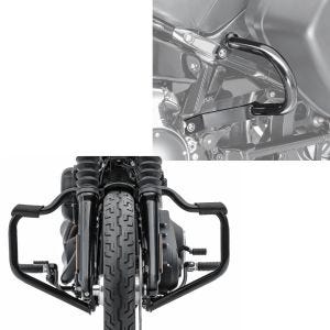 Sett: Crash bar Mustache egnet for Harley Davidson Softail 18-24 crash bar 32mm svart Craftride + sadelbag crash bar egnet for Harley Davidson Sport Glide 18-24 case crash bar Craftride TG7 svart