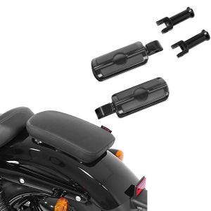 Sett: Motorsykkel pillion setepute sugekopp Craftride Glider X for tilpassede sykler i svart + pillion fotstøtter med holder egnet for Harley Davidson Softail 18-24 Craftride SF6 svart