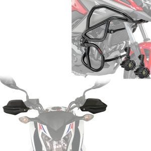 Håndbeskyttere egnet for Honda NC 750 S / X 14-24 håndbeskyttere L + sett med kollisjonsbøyler øverst og nederst + frontlykter