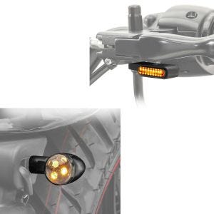 LED-indikator BL3 med E-merke tonet + LED kjørelys styreindikator med E-merke 2 stk tonet