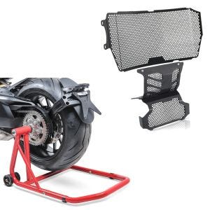 Enarms stativ monteringsstativ Single-Classic rød + radiatordeksel egnet for Ducati Hypermotard 950 / SP 19-24