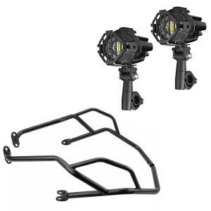 LED ekstra lyskastersett + kåpebeskyttelsesstang egnet for Benelli TRK 502 16-20 tank crash bar på toppen