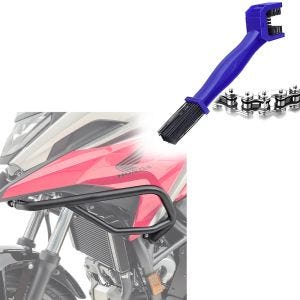 Rensebørste motorsykkelkjede blå + stang over egnet for Honda NC 750 X 21-24