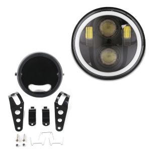LED hovedlyshus SG 5 75" + LED hovedlys 5,75 tommer Craftride svart