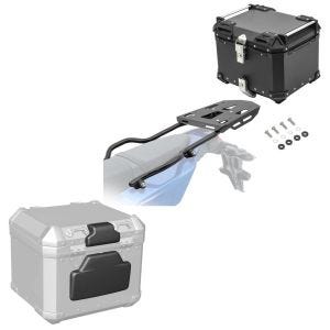 Aluminium toppkoffert ryggpute + sett aluminium toppdeksel + bærer egnet for Yamaha Tenere 700 19-24 XB45