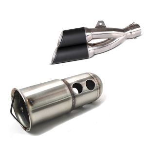 Eksos dobbel bakre lyddemper slip-on med DB-Killer + DB-Killer egnet for eksos med 51 mm manifoldtilkobling