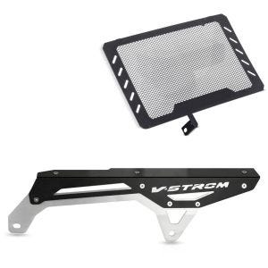 Kjedebeskyttelse egnet for Suzuki V-Strom 650 04-24 + radiatordekselgitter KG1