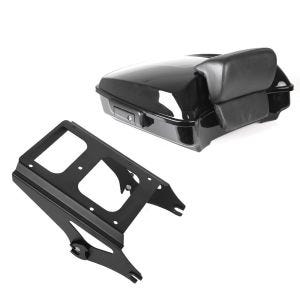 Sett: Toppkoffert egnet for Harley Davidson Tri Glide Ultra 09-24 Craftride Razor GB2 svart + bagasjehylle TP flyttbar egnet for Harley Davidson Touring 09-13 svart Craftride