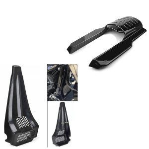 Sett: Frontspoiler egnet for Harley Davidson Electra Glide Classic 97-13 Radiatordeksel Craftride BH1 blank svart + bakskjermforlenger egnet for Harley Davidson Electra Glide Standard 96-08 Craftride