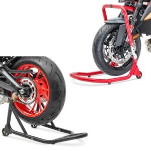 Bakre monteringsstativ + styrehodestativ monteringsstativ egnet for Honda CBR 1000 RR Fireblade 04-07 rød