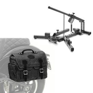 Sett: Dekkskifter for motorsykkeldekk 12-21" MD4 ConStands med motorsykkel-salveske canvas med innerlomme CV1 svart