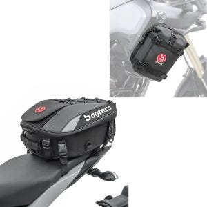 Sett: Motorsykkel hale bag X30 pillion bag utvidbar 20-30Ltr sw Bagtecs med crash bar bag K3 vanntett 6L sw