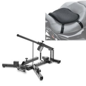 Sett: Dekkskifter for motorsykkeldekk 12-21" MD4 ConStands med motorsykkel gel setepute L komfortpute universal sw