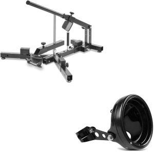 Sett: Dekkskifter for motorsykkeldekk 12-21" MD4 ConStands med frontlys høyde 7" med gaffelholder 35-43mm svart
