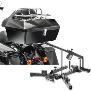 Sett: Toppkoffert med bagasjegrill Missouri 43Ltr egnet for Chopper sw Craftride med dekkskifter egnet for M. dekk 12-21" MD4