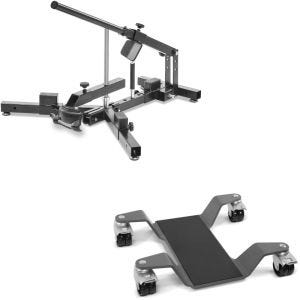Sett: Dekkskifter for M. dekk 12-21" MD4 ConStands med manøvreringshjelp for hovedstativ Easy Mover II opp til 400kg grå