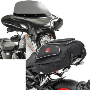 Sett: Batwing kåpe egnet for choppere og tilpassede sykler rg Craftride med motorsykkel hale bag X50 bak 50Ltr sw