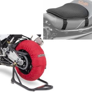 Sett: Motorsykkel dekkvarmer sett Laguna Seca 60-80°C 17 tommer i rød ConStands med gel setepute M univ