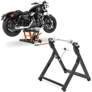 Sett: Lift Midlift L egnet for chopper / tilpasset sykkel opp til 680 kg oransje ConStands med balanseringsstativ motorsykkel WU-2 balanseringsenhet sw CB38734